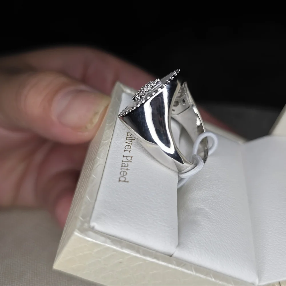 Giorgio di Vicenza Silver Starburst Ring with Mother of Pearl Size 8 - Picture 9 of 12